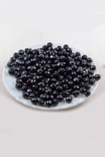 8 mm Dünya Siyah Ekose Kesim Akrilik Boncuk Aksesuar Takı Malzemesi (25 Gram)