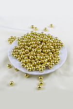 8 mm Gold Parlak Kaplama CCB Plastik İnci Boncuk Aksesuar Malzemesi (25 Gr)