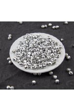 8 mm Gümüş Ekose Desen Plastik Boncuk Aksesuar Takı Malzemesi (25 Gram)