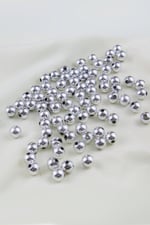 8 mm Gümüş2 Plastik İnci Boncuk Aksesuar Malzemesi (25 Gr)