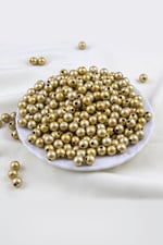 8 mm Mat Gold Kaplama 2 Renk CCB Plastik İnci Boncuk Aksesuar Malzemesi (25 Gr)