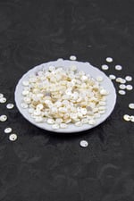 8 mm Yandan Delikli Krem Pul Doğal Taş Takı Aksesuar Malzemesi 200 Adet)