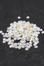 8 mm Yandan Delikli Krem Pul Doğal Taş Takı Aksesuar Malzemesi 200 Adet)