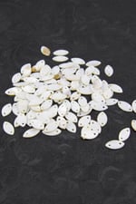 9x18 mm Çift Delikli Krem Pul Doğal Taş Takı Aksesuar Malzemesi (30 Adet)