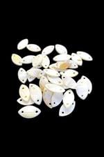 9x18 mm Çift Delikli Krem Pul Doğal Taş Boncuk (19 Adet)
