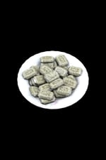 Açık Gri Damar Desen Doğal Görünümlü Diktörtgen Dikme Taş Aksesuar Boncuk 24x17 mm (5 Adet)