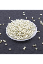 Açık Krem 6 mm İnci Boncuk Aksesuar Takı Malzemesi (30 Gr 105 Adet)