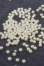 Açık Krem 6 mm İnci Boncuk Aksesuar Takı Malzemesi (30 Gr 105 Adet)