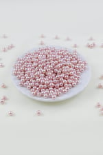 Açık Pembe 6 mm Cam İnci Boncuk Aksesuar Takı Malzemesi (30 Gr 105 Adet)