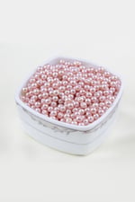 Açık Pembe 6 mm Cam İnci Boncuk Aksesuar Takı Malzemesi (30 Gr 105 Adet)