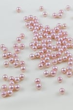 Açık Pembe 6 mm Cam İnci Boncuk Aksesuar Takı Malzemesi (30 Gr 105 Adet)