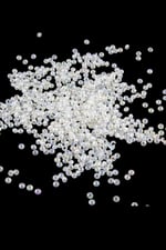 Beyaz Şeffaf 4 mm Basık Boncuk Akseuar Takı Malzeme (25 Gr)
