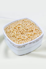 Cam İnci Boncuk 5 mm Koyu Krem Aksesuar Takı Malzemesi (25 Gr)