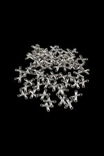 Çarpı Desenli 26x16 mm Metal Pul 10 Adet (Küpe Aparatı, Bileklik Ucu, Broş Aksesuar)