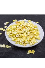 Civciv Sarı Tırtıklı Düz Doğal Taş Boncuk 8-10 mm Boyutlarında (25 Gram Yaklaşık 100 Adet)