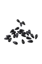 Damla İnci İçten Delikli 12x23 mm Siyah Boncuk (25 gr 16 Adet)