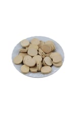 Dört Delikli 19x22 mm Ham Oval Ahşap Bocuk (10 Adet)
