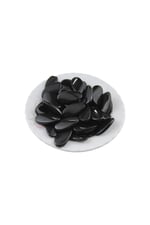 Eğri Oval Desen Siyah 14x28 mm İçten Delikli Boncuk Aksesuar (10 Adet)