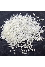 Ekose Desen Krem 3 mm Plastik İnci Boncuk Takı Aksesuar Malzemesi (25 Gr)