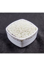 Ekru 4 mm Cam İnci Boncuk Aksesuar Takı Malzemesi (30 Gr 330 Adet)