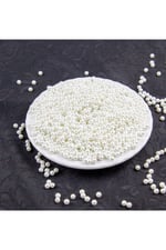 Ekru 4 mm Cam İnci Boncuk Aksesuar Takı Malzemesi (30 Gr 330 Adet)