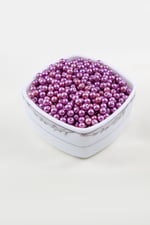 Fuşya Cam 6 mm İnci Boncuk Aksesuar Takı Malzemesi (30 Gr 105 Adet)