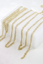 Gold 3 mm Zincir Aksesuar Takı Malzemesi 2 Metre