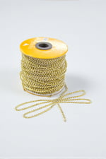 Gold Kasa SS12 3 mm Kristal Taşlı Şerit Zincir (4 Metre)