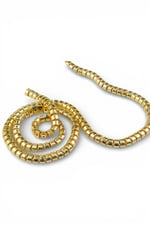Gold Oval 9 mm Külçe Desen Şerit Zincir (1 Metre)