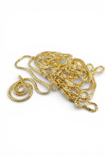 Gold Oval 9 mm Külçe Desen Şerit Zincir (1 Metre)