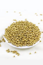 Gold Tonu CCB Kaplama 4 mm Plastik İnci Boncuk Aksesuar Malzemesi (25 Gr)