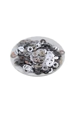 Gümüş 12 mm Halka Desen Plastik Pul Payet 30 Gr (Tülbent, Oya, Abiye, Havlu Malzemesi)
