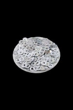 Gümüş 12 mm Lazerrli Plastik Pul Payet 30 Gr (Tülbent, Oya, Abiye, Havlu Malzemesi)