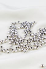 Gümüş CCB Kaplama 5 mm Plastik İnci Boncuk Aksesuar Malzemesi (25 Gr)