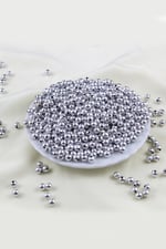 Gümüş İnci 6 mm Plastik İnci Boncuk Aksesuar Malzemesi (25 Gr)