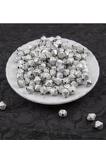 Gümüş Soba Boyalı 10 mm Piramit Akrilik Boncuk Aksesuar (25 Gram)