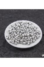Gümüş Soba Boyalı 8 mm Piramit Akrilik Boncuk Aksesuar (25 Gram)