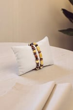 Kahve Krem Ahşap İkili Set Bileklik