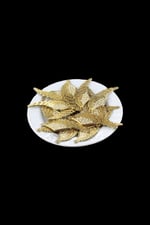 Kanat Figürü Desenli 6x2 cm Gold Pirinç Kolye, Bileklik, Küpe vb Malzemeleri (3 Adet)