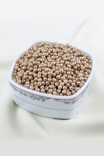 Karamel Rengi Tonu 5 mm Cam İnci Boncuk Aksesuar Takı Malzemesi (30 Gr 160 Adet)