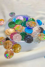 Karışık Renk 25 mm Yandan Delikli Renkli Çanta Pulu (25 Gram)