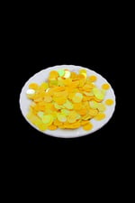Kavun Sarısı 10 mm Yandan Delikli Plastik Pul Payet 30 Gr (Tülbent, Oya, Havlu Malzemesi)