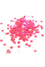 Koyu Pembe Janjan 7x7 Kare Delikli Pul Payet 30 Gr (Tülbent, Oya, Havlu Malzemesi)