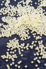 Krem Sarı 3 mm Plastik İnci Boncuk Takı Aksesuar Malzemesi (25 Gr)
