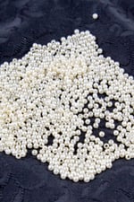 Krem Tonu 3 mm Plastik İnci Boncuk Takı Aksesuar Malzemesi (25 Gr)