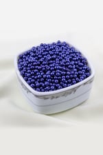 Lacivert 5 mm Cam İnci Boncuk Aksesuar Takı Malzemesi (30 Gr 160 Adet)