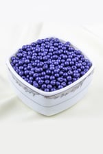 Lacivert 6 mm Cam İnci Boncuk Aksesuar Takı Malzemesi (30 Gr 105 Adet)