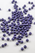 Mat Lacivert 6 mm Cam İnci Boncuk Aksesuar Takı Malzemesi (30 Gr 105 Adet)