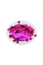 Metalize Fuşya 10 mm Yandan Delikli Plastik Pul Payet 25 Gr (Tülbent, Oya, Havlu Malzemesi)