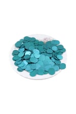 Metalize Mavi 12 mm Yandan Delikli Plastik Pul Payet 25 Gr (Tülbent, Oya, Havlu Malzemesi)